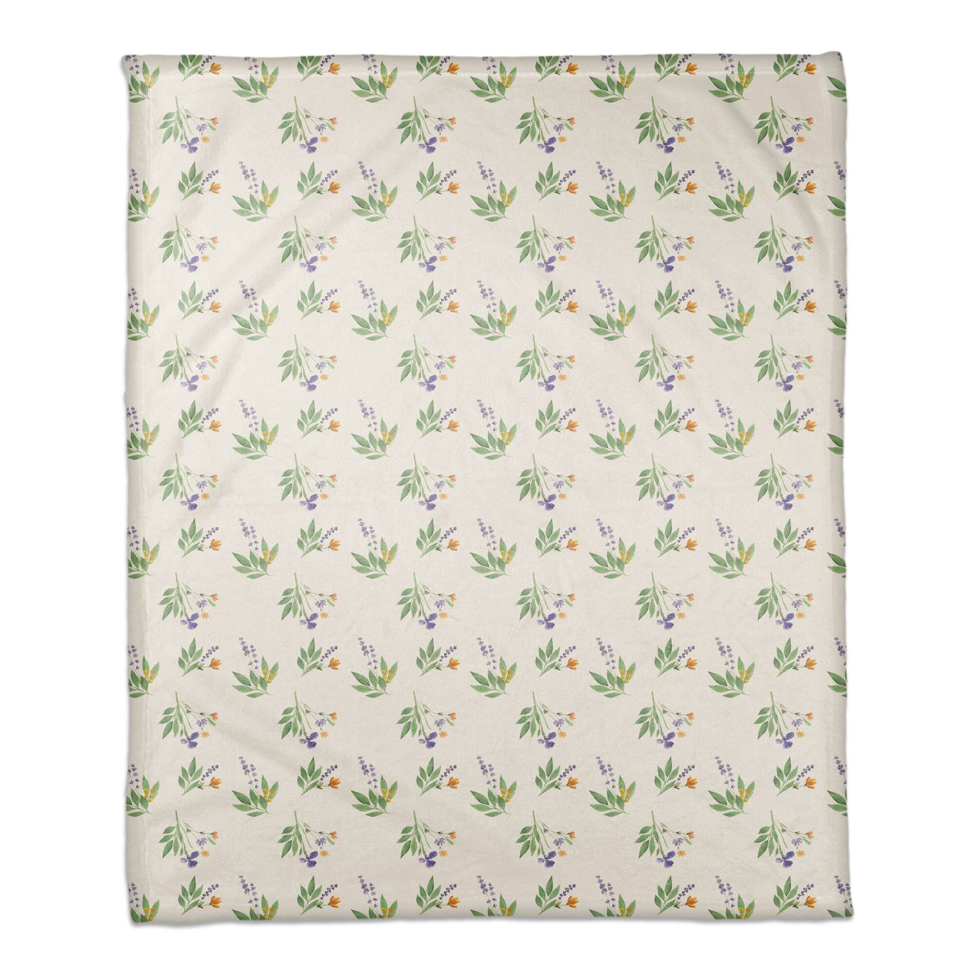 Spring Flower Bunches 50" x 60" Coral Fleece Blanket
